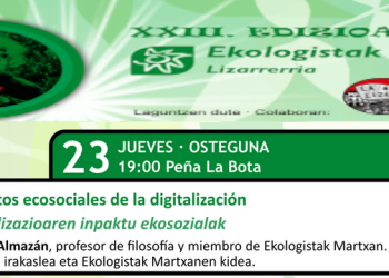 Charla «Impactos ecosociales de la digitalización» en Estella-Lizarra