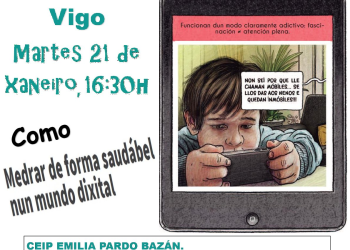 Vigo. 21 de xaneiro / 2025. Faladoiro: Como medrar de forma saudábel nun mundo dixital