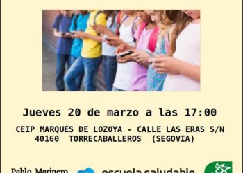 Charla sobre salud y pantallas en el CEIP Marqués de Lozoya de Torrecaballeros (Segovia)
