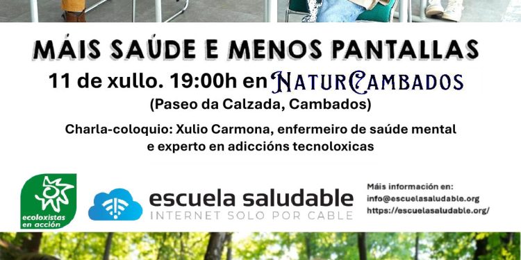 Maís saúde e menos pantallas. 11 de xullo ás 19h en Cambados